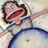 CHILDBIRTH, acrylic illustration, 
published in the Home News Tribune, 
NOT FOR SALE