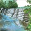 WATERFALL, water color illustration, 
published in the Home News Tribune, 
Day in the Life of North Brunswick, 
NOT FOR SALE